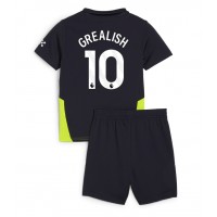 Camiseta Manchester City Jack Grealish #10 Segunda Equipación Replica 2024-25 para niños mangas cortas (+ Pantalones cortos)